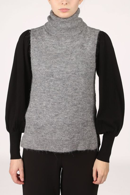 Moss Copenhagen Trui Femme Light Grey Marle