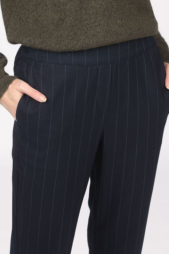Moss Copenhagen Broek Teba Navy Blue/Light Grey