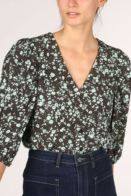 Soft Rebels Blouse SbNina 2/4 Black/Turquoise