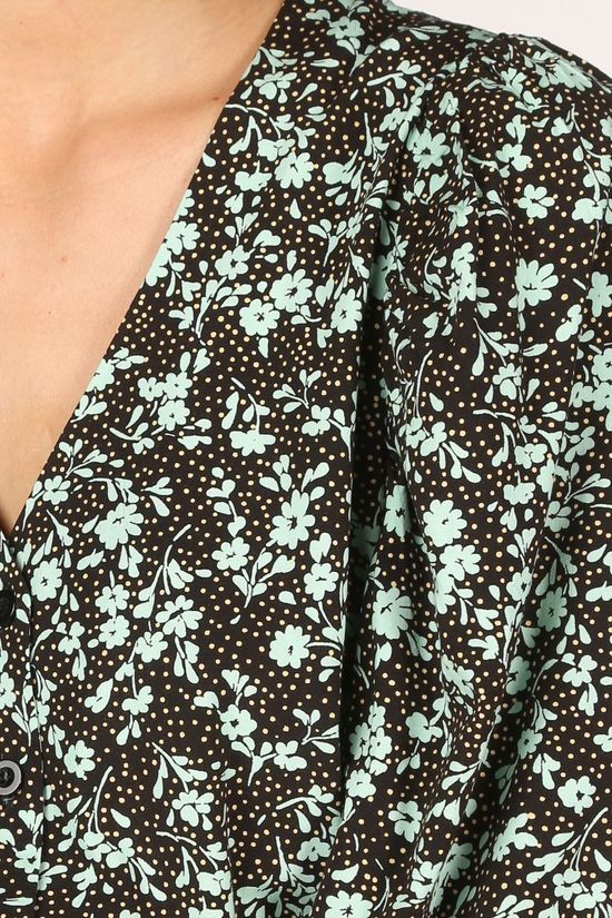Soft Rebels Blouse SbNina 2/4 Black/Turquoise