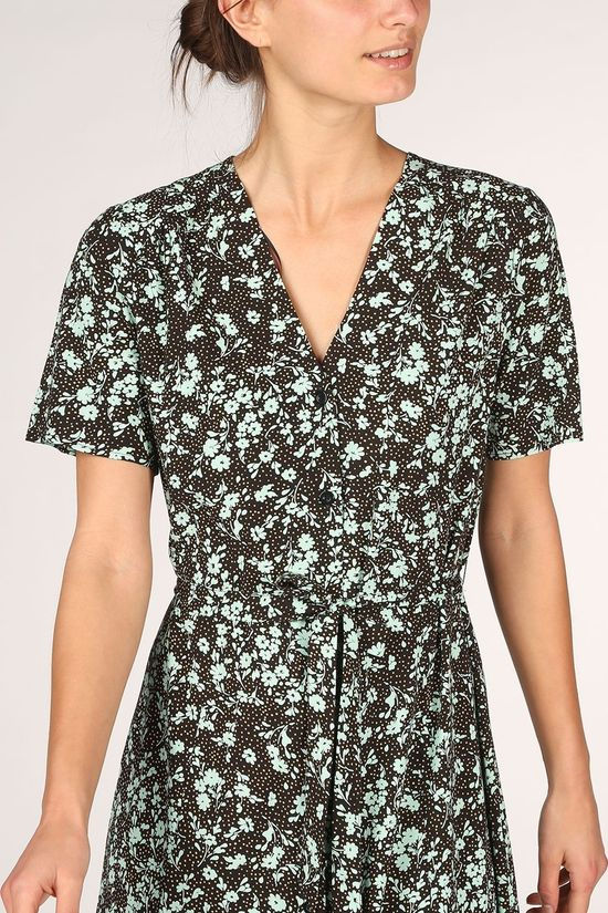 Soft Rebels Robe SbNina Midi Black/Turquoise