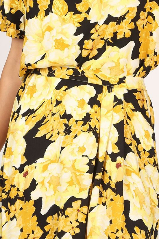 Soft Rebels Rok SbRosanna Midi Black/Ass. Flower