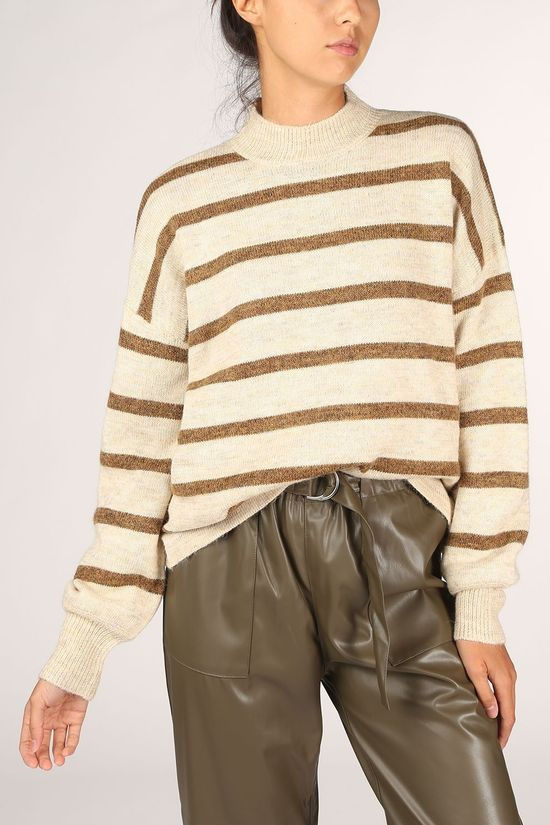 Soft Rebels Pull SbPatia Tneck Ecru/Brown