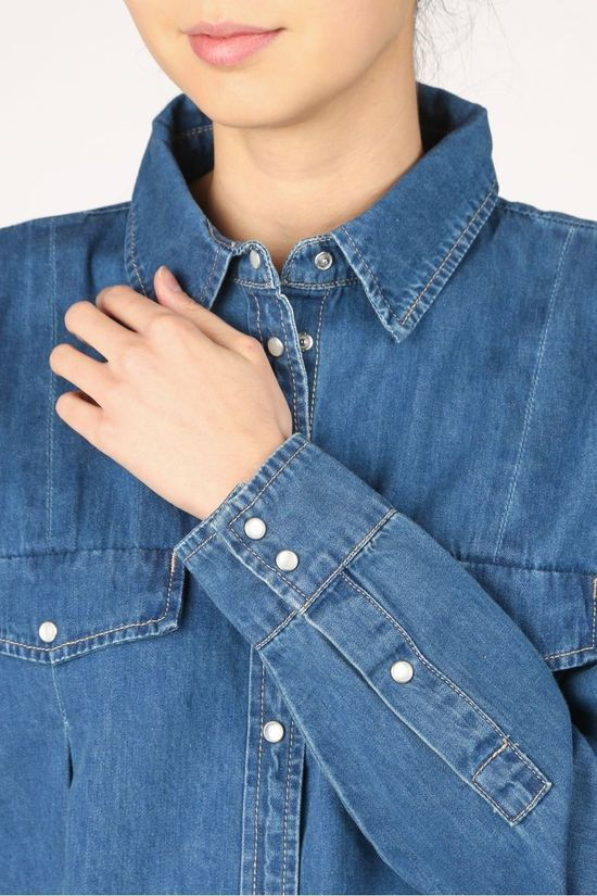 Soft Rebels Chemise SbBluebell Ls Mid Blue (Jeans)