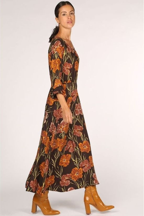 Numph Robe Nu Magery Dark Brown/Ass. Flower