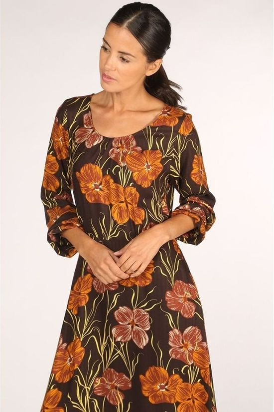 Numph Robe Nu Magery Dark Brown/Ass. Flower