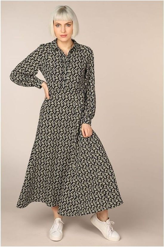 Numph Robe Nuiria Dark Blue/Ass. Flower