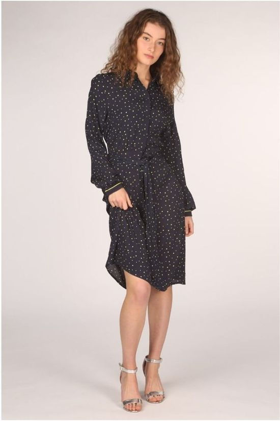 Numph Robe Nuailish Dark Blue/Lime Green