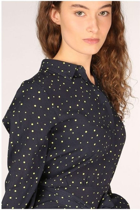 Numph Robe Nuailish Dark Blue/Lime Green