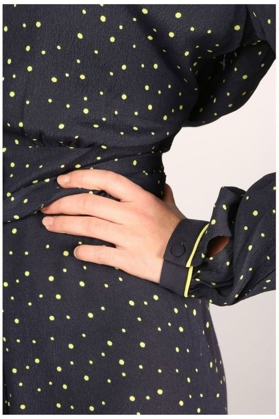 Numph Robe Nuailish Dark Blue/Lime Green