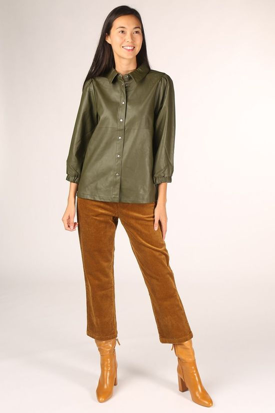 Numph Hemd belen dark khaki