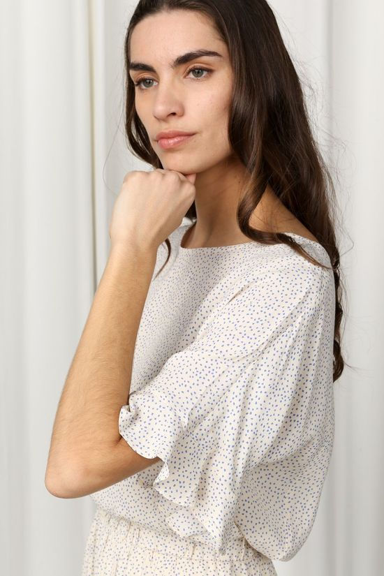 Numph Blouse Nucourtney off white/light blue