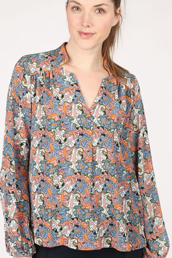 Numph Blouse Nubegonia blue/light pink