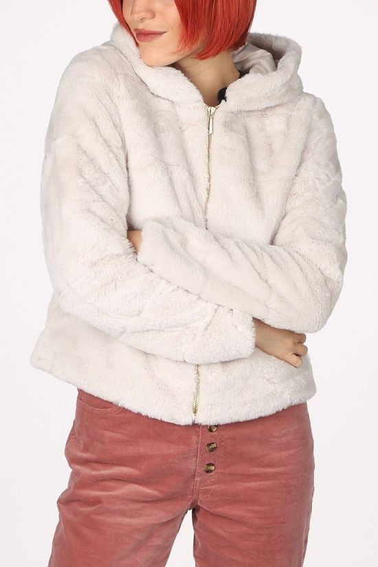 Only Jas Onlchris Fur Hooded off white
