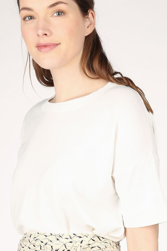 Selected T-Shirt Willow Ss Knit O Neck white