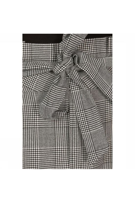 Vero Moda Rok eva Hr Paperbag Short Check Skrt Noos dark grey/white