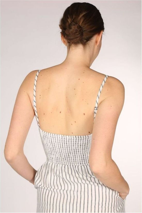 Only Robe Onlluna Strap Stripe Dnm Qy T off white/light blue