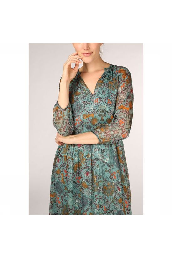 Vila Robe milosfoxglove Midi 3/4 Light Green/Ass. Flower