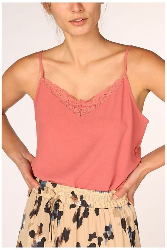 Vila Blouse Vimero Lace Singlet/Su - Noos mid red