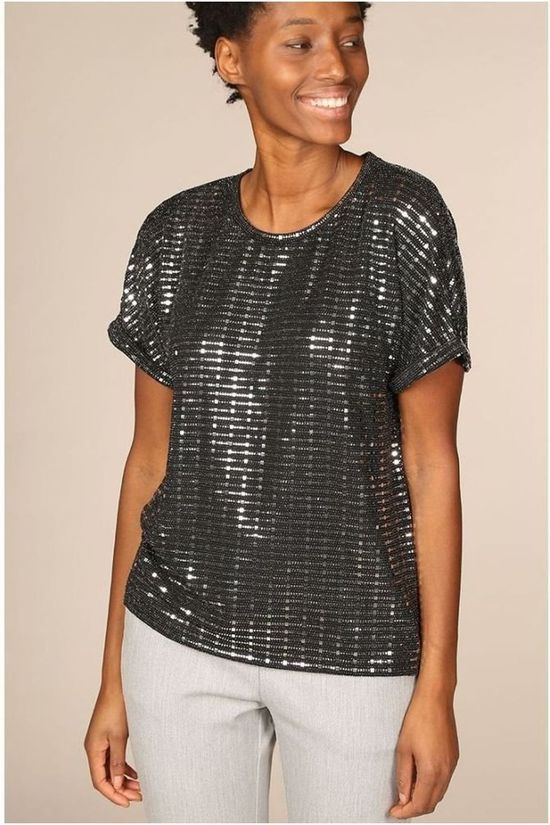 Object T-Shirt Sola Ss Black/Silver