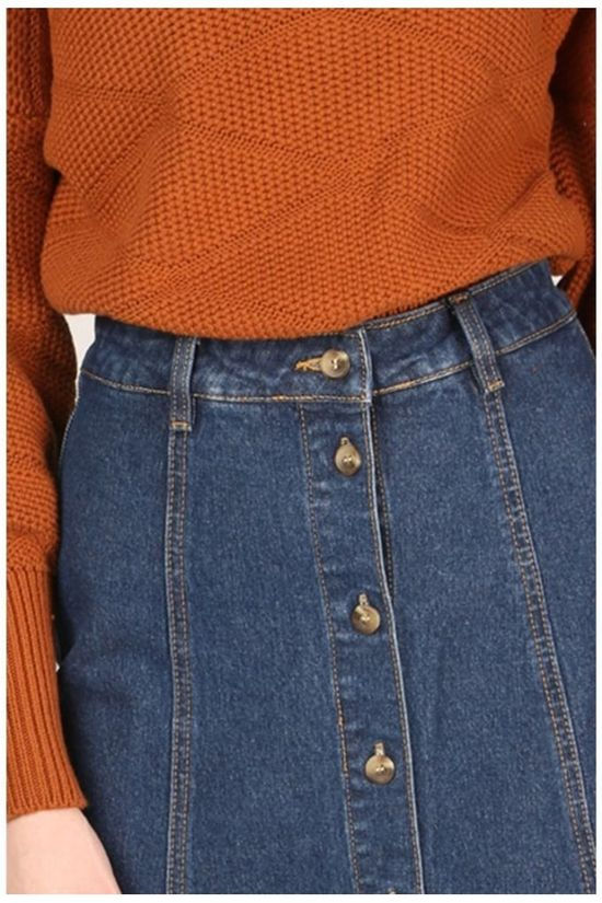 Object Jupe Sinya Hw Denim Mid Blue (Jeans)