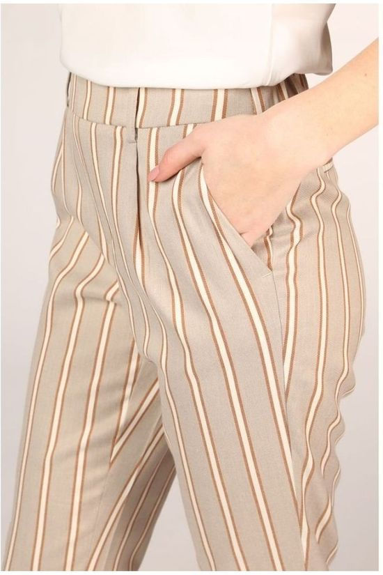 Object Broek Amanda Hw Light Grey/Camel Brown
