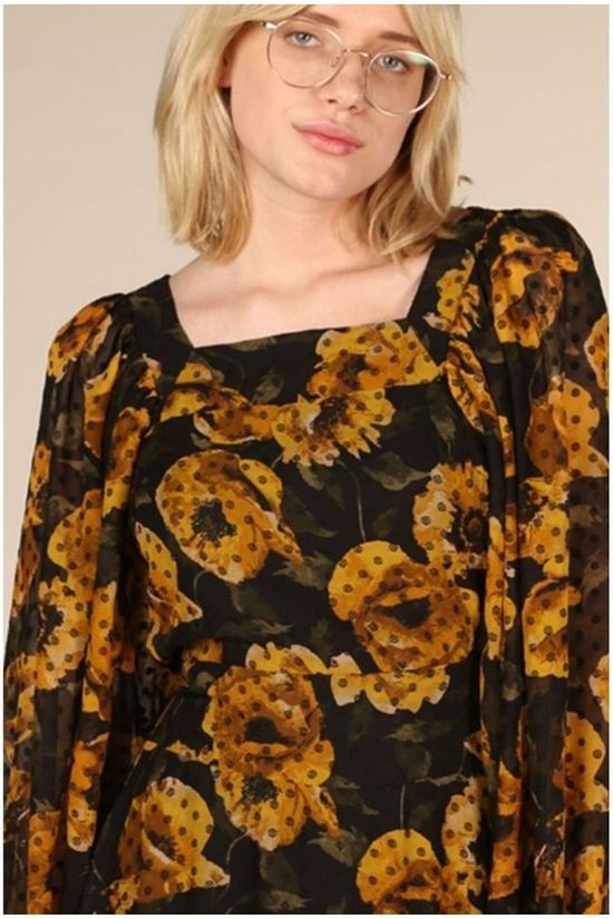 Object Robe Elodia Dark Yellow/Ass. Flower