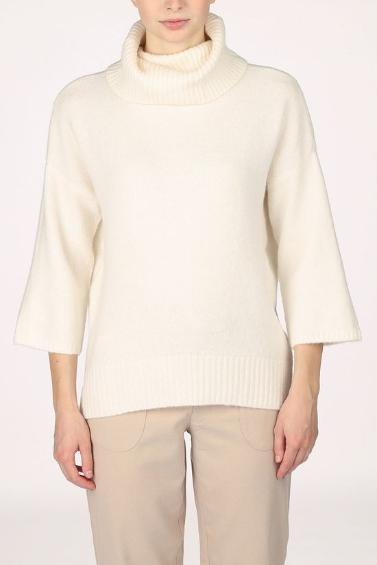 Vila Pull flinka Rollneck 7/8 Sleeve/Su off white