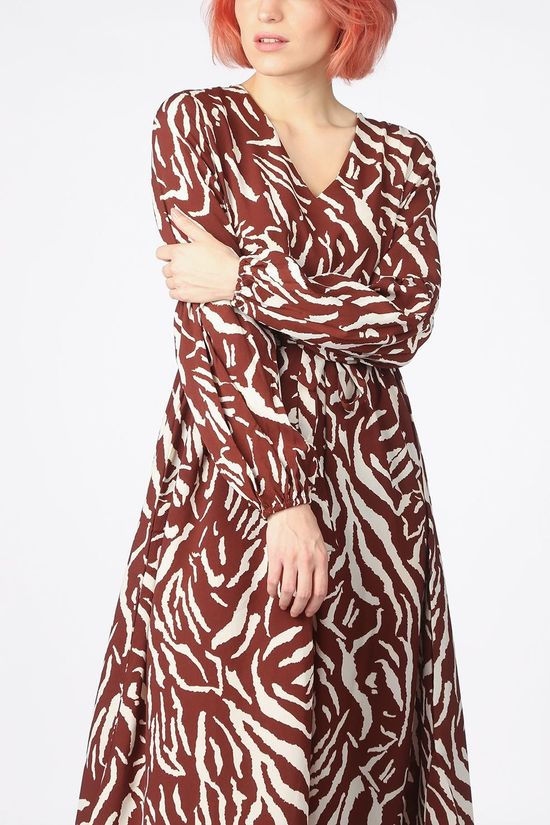 Vila Robe Visulla dark brown/off white