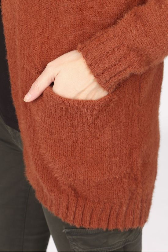 Vila Cardigan feami L/S Open/Su - Noos dark brown