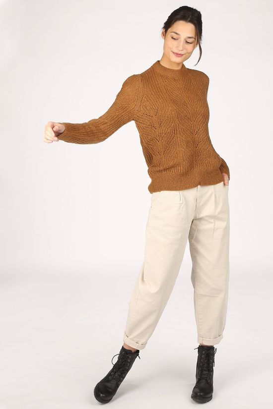 Object Trui Nova Stella Ls Knit Noos light brown