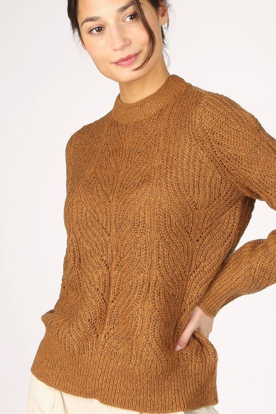 Object Trui Nova Stella Ls Knit Noos light brown