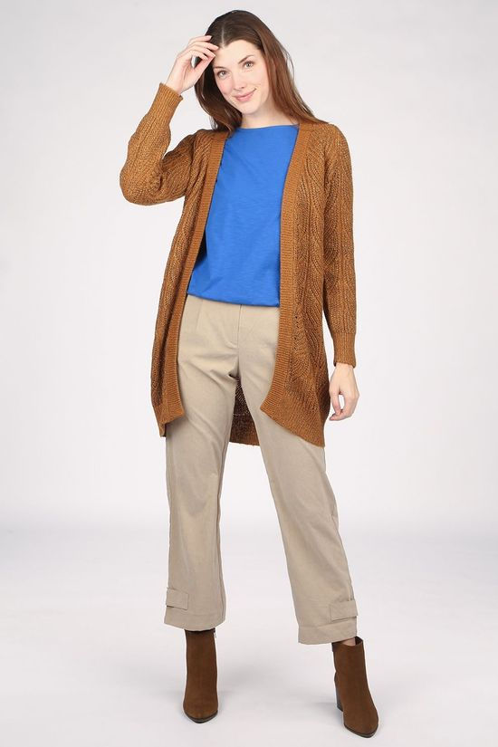 Object Pull nova Stella Glitter L/S Knit Sand Brown
