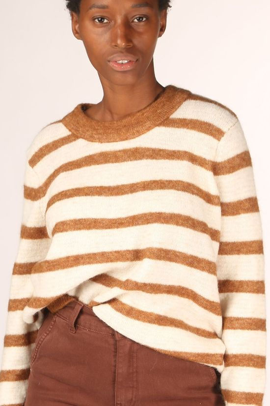 Object Pull nete L/S Seasonal Off White/Taupe