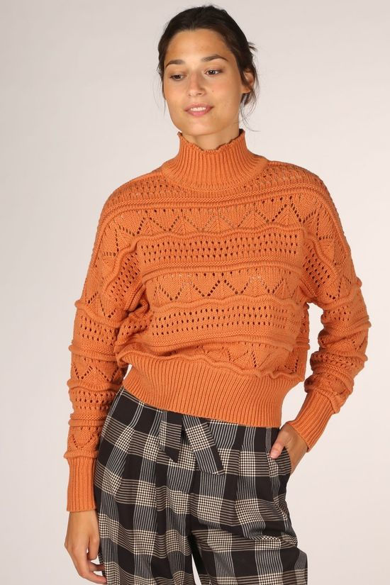Object Pull janny L/S Orange/Mid Pink
