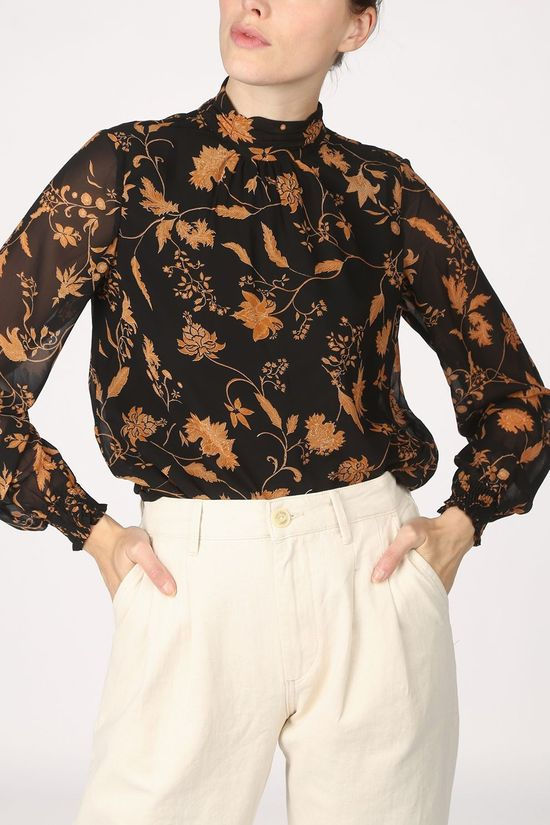 Vila Hemd Viremi Black/Camel Brown