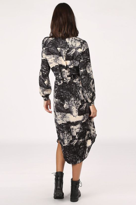 Object Robe elia L/S Black/Ecru
