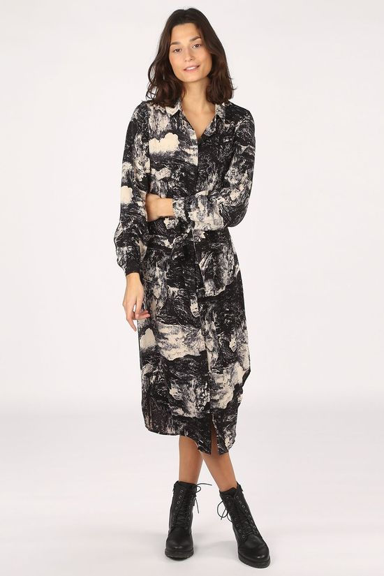 Object Robe elia L/S Black/Ecru