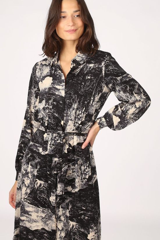 Object Robe elia L/S Black/Ecru