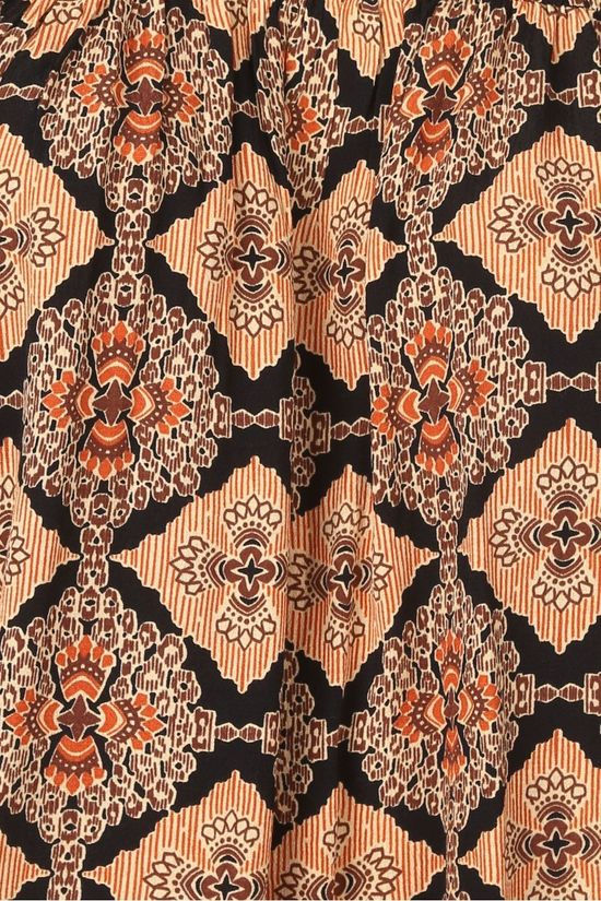 Object Blouse lisa L/S Frill Black/Orange