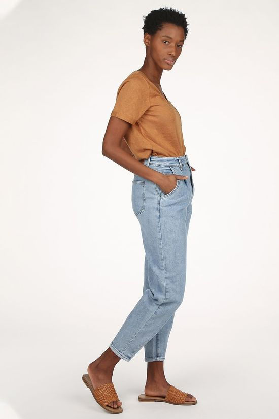 Object T-Shirt Tessi Slub Ss V Neck Noos Sand Brown