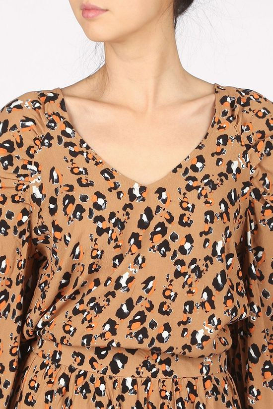 Vila Blouse Vikittie Camel Brown/Black