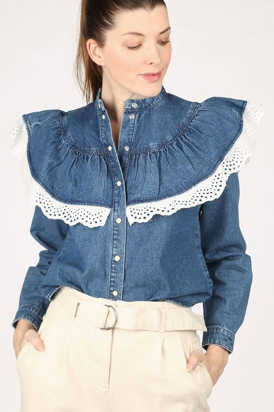 Object Chemise Objyvonne Denim mid blue