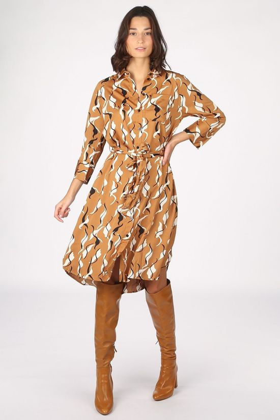 Object Robe helena 7/8 Camel Brown/Off White