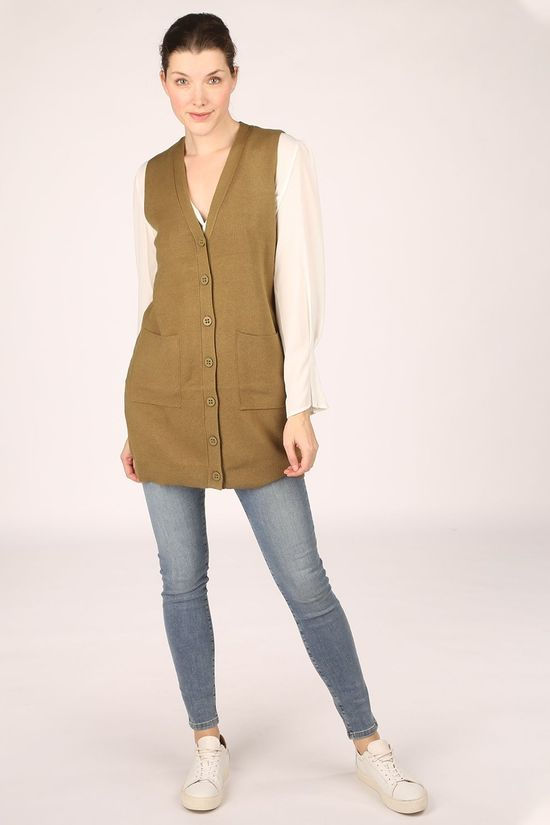 Object Cardigan Objedith Waist Coat mid khaki