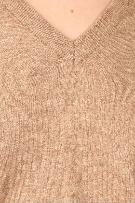 Object Pull Objthess Ls V Neck Sand Brown