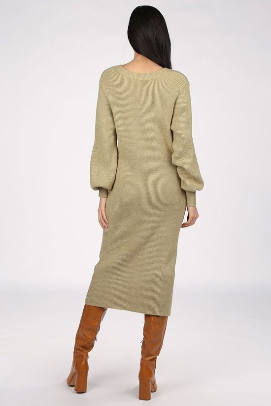 Object Jurk Objviolette L/S light khaki
