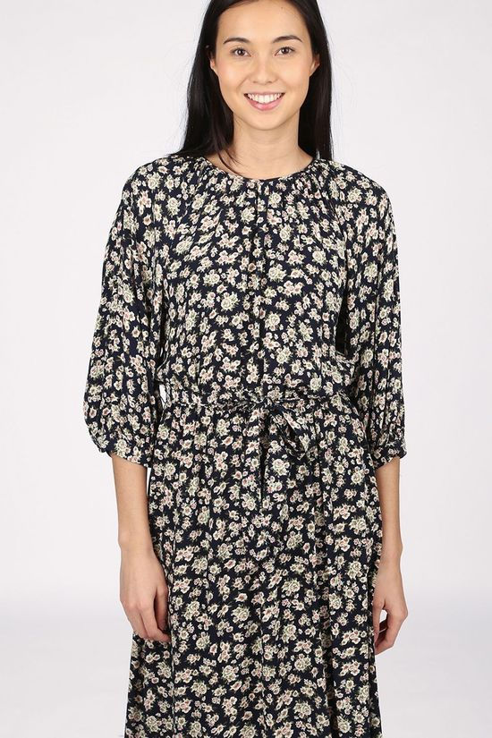 Object Robe Objanmira 3/4 Dark Blue/Ass. Flower