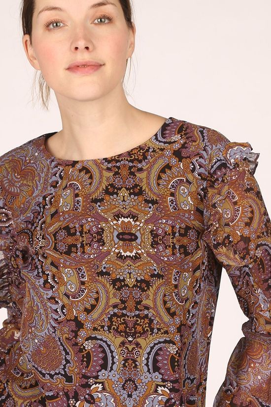 Object Blouse Objmarcin Evita Ls Black/Assorted / Mixed