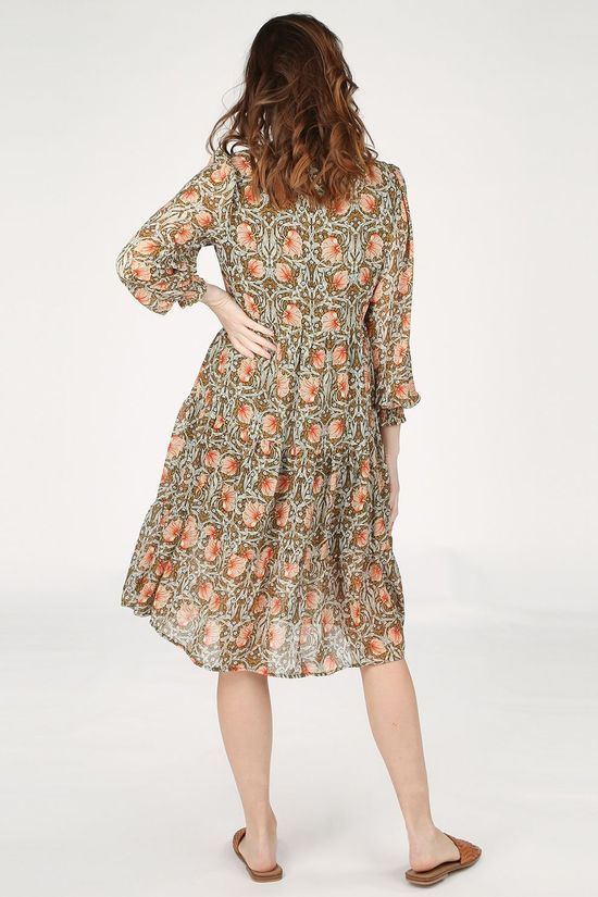 Object Robe Objsteph Gia Ls Long Mid Khaki/Ass. Flower
